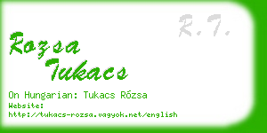 rozsa tukacs business card